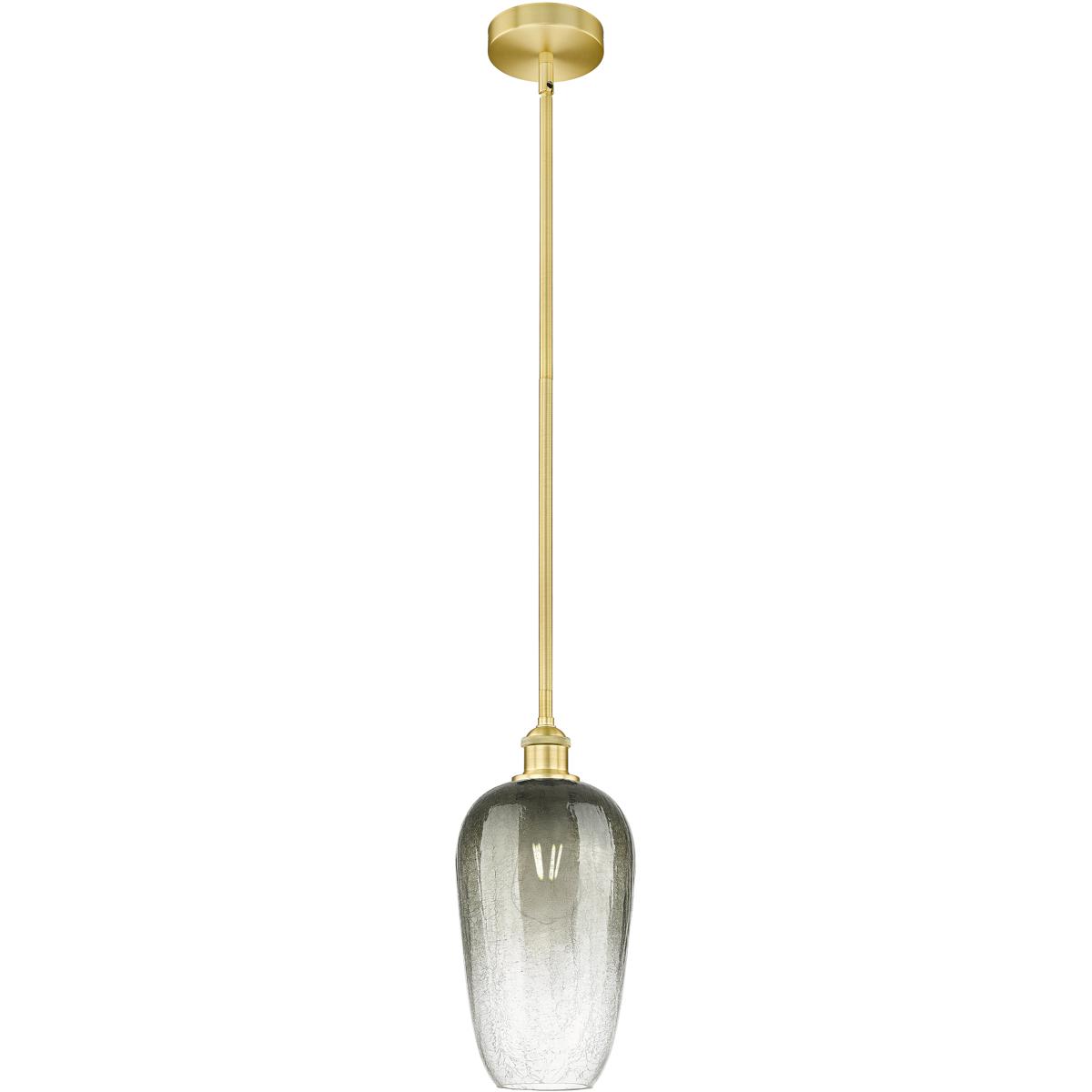 Innovations Lighting 616-1S-SG-G484-7SL Edison Brookhaven Flute 1 Light 7 inch Satin Gold Mini Pendant Ceiling Light in Slate Glass