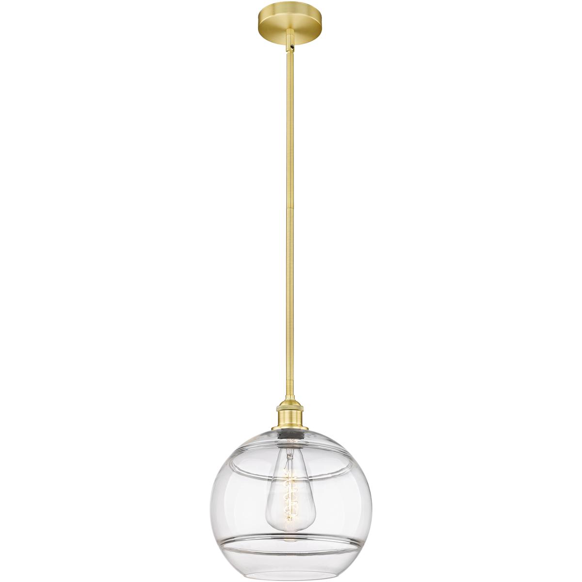 Innovations Lighting 616-1S-SG-G556-12CL Edison Rochester 1 Light 12 inch Satin Gold Stem Hung Mini Pendant Ceiling Light
