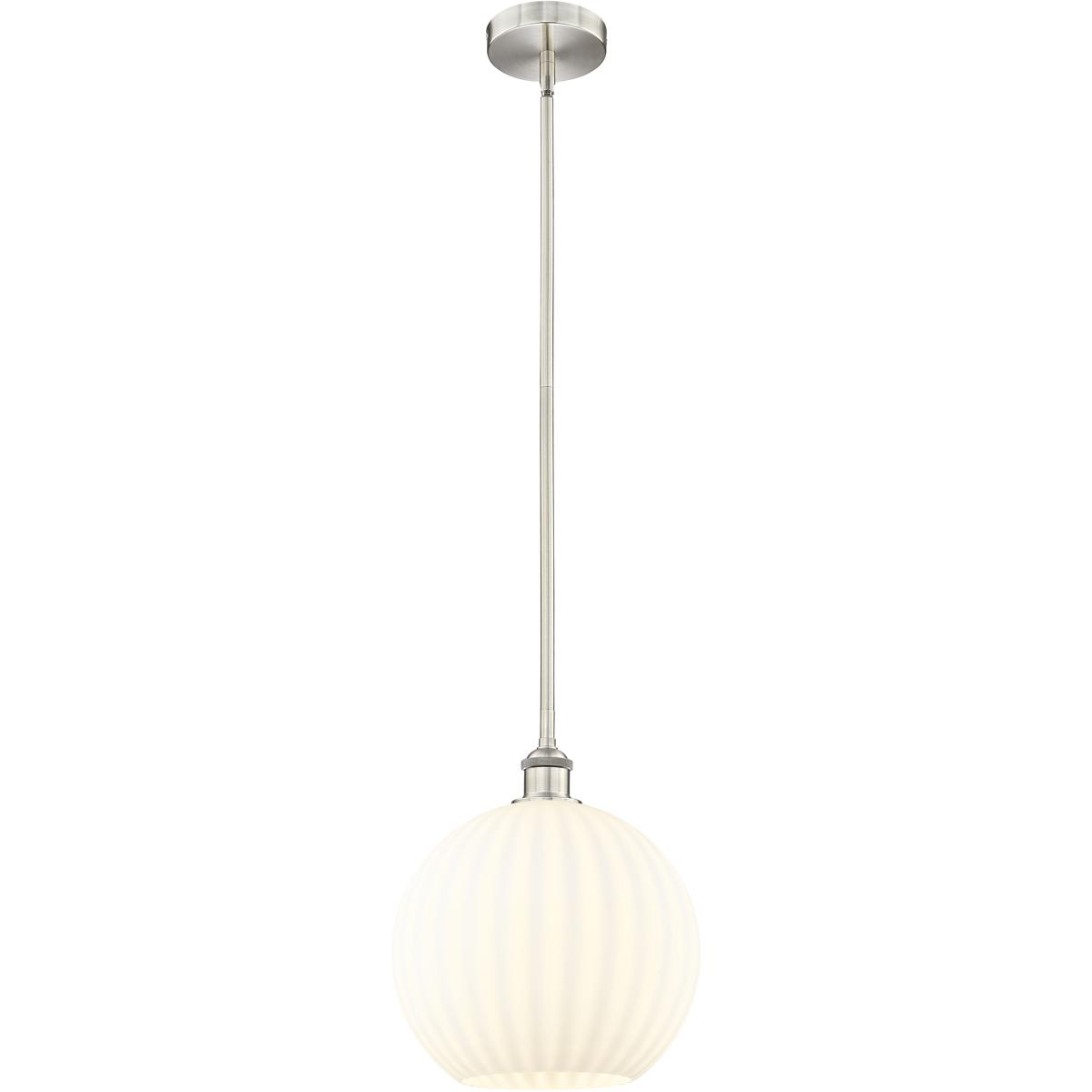 Innovations Lighting 616-1S-SN-G1217-12WV Edison White Venetian 1 Light 12 inch Brushed Satin Nickel Stem Hung Pendant Ceiling Light