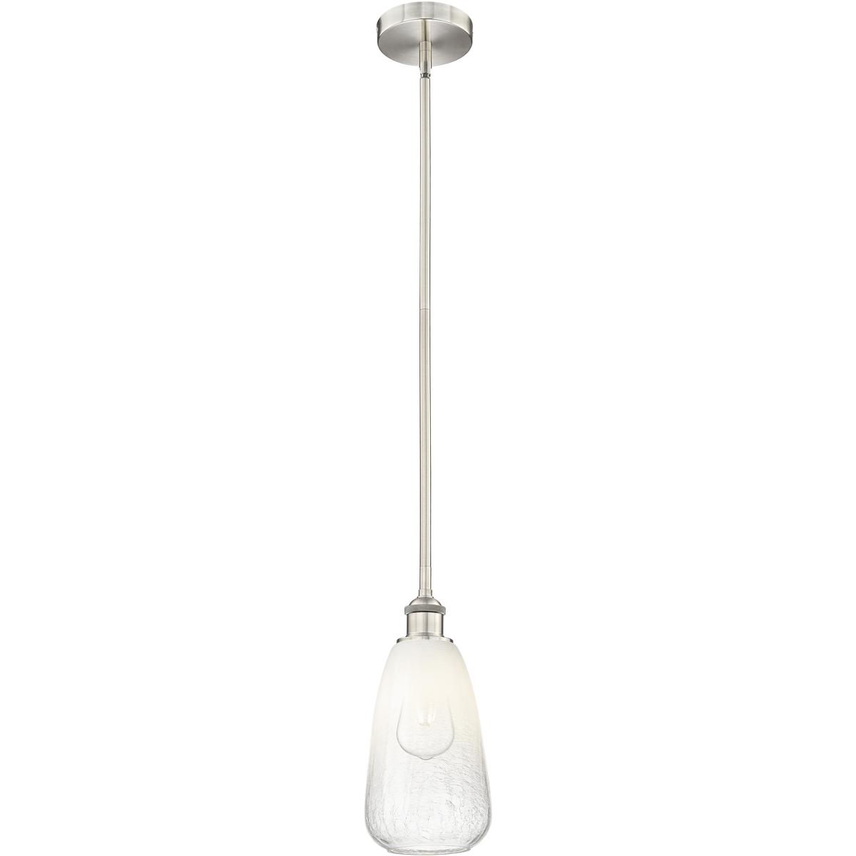 Innovations Lighting 616-1S-SN-G480-6OP Edison Brookhaven Almond 1 Light 6 inch Brushed Satin Nickel Mini Pendant Ceiling Light in Opal Glass
