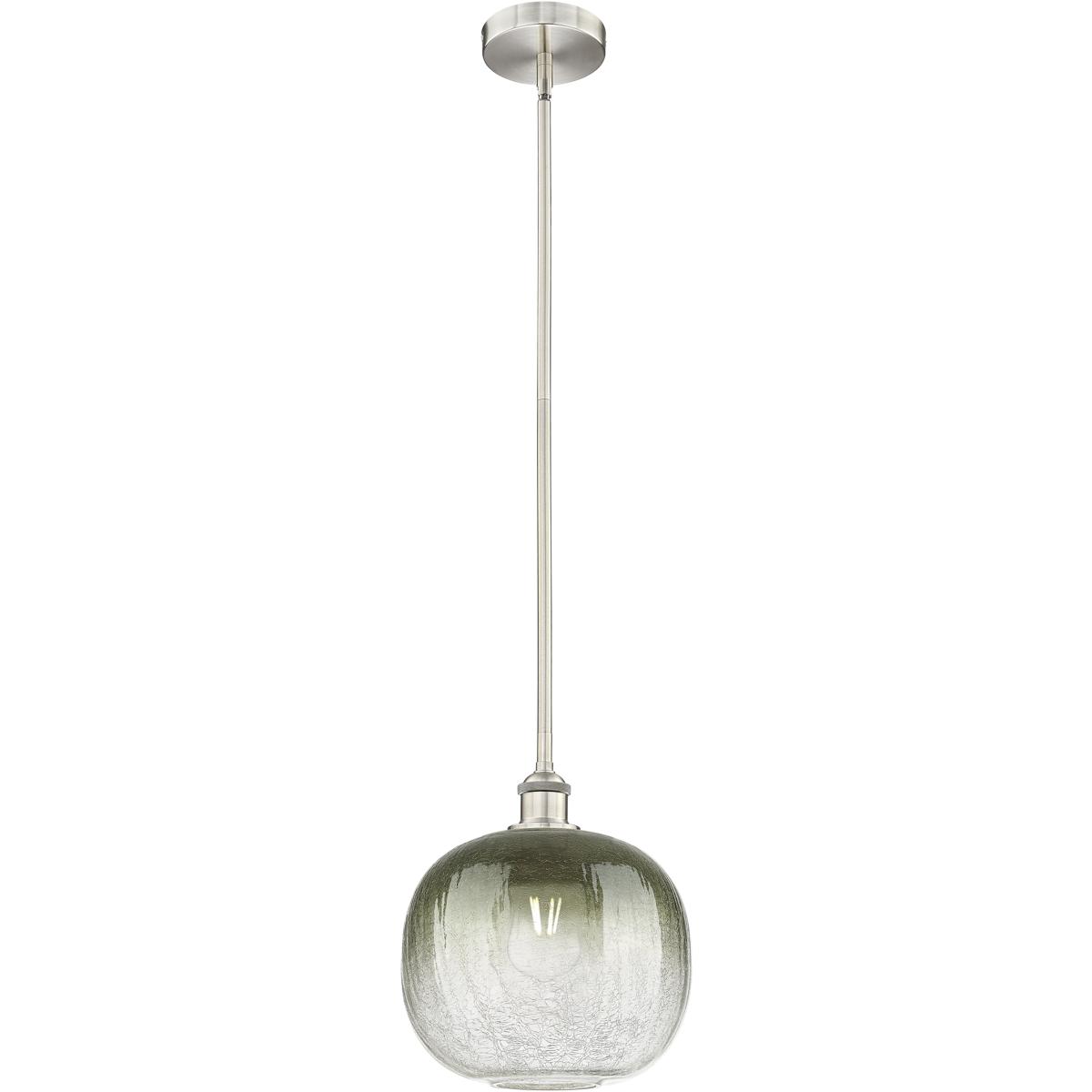 Innovations Lighting 616-1S-SN-G481-10SL Edison Brookhaven Sphere 1 Light 10.5 inch Brushed Satin Nickel Mini Pendant Ceiling Light in Slate Glass