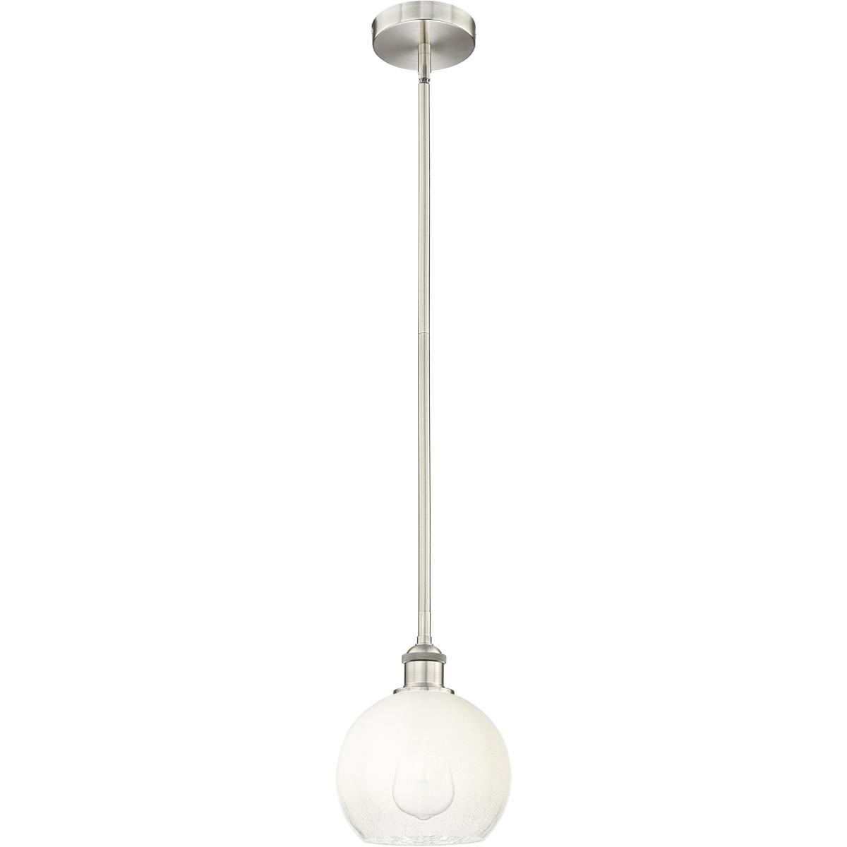 Innovations Lighting 616-1S-SN-G483-8OP Edison Brookhaven Globe 1 Light 7.88 inch Brushed Satin Nickel Mini Pendant Ceiling Light in Opal Glass
