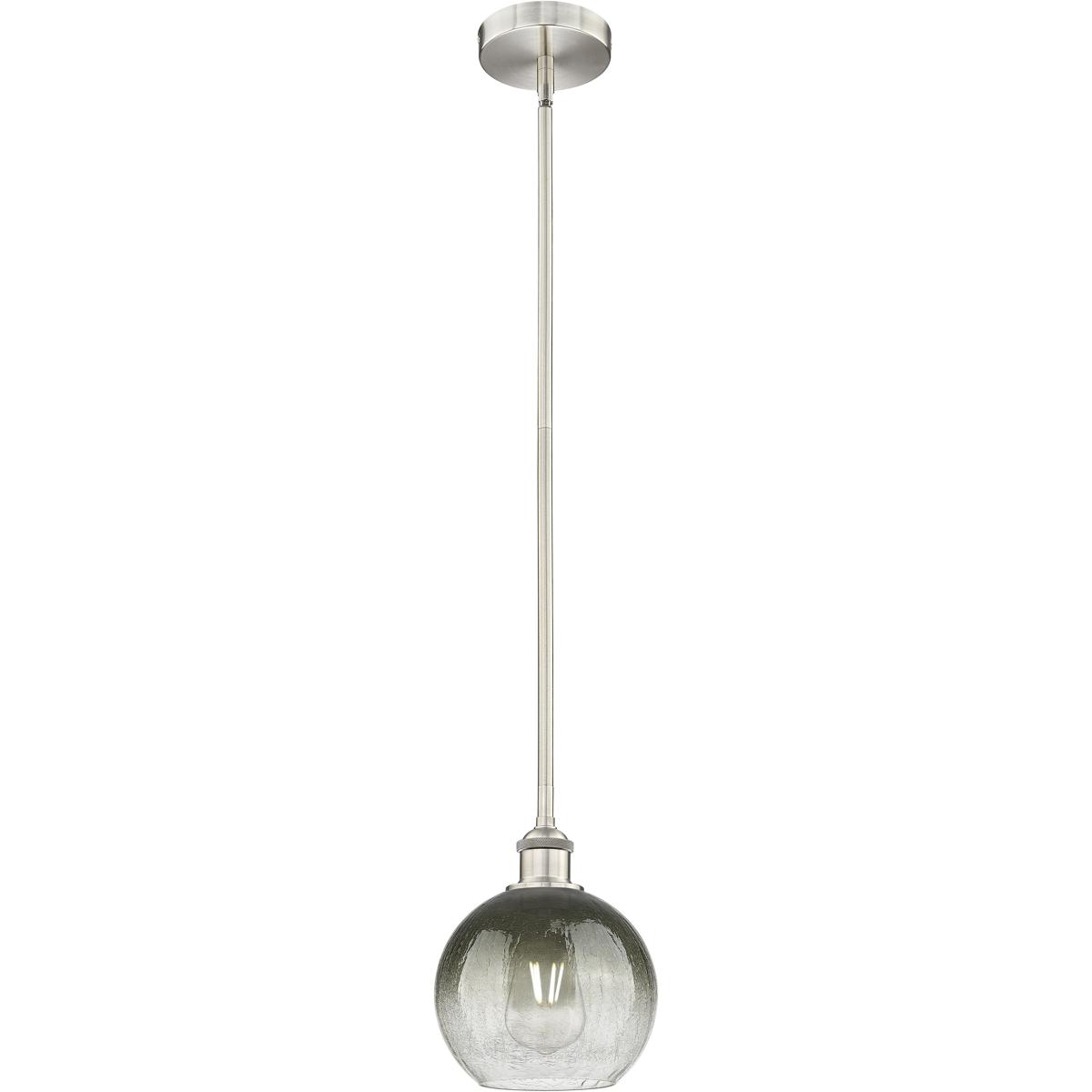 Innovations Lighting 616-1S-SN-G483-8SL Edison Brookhaven Globe 1 Light 7.88 inch Brushed Satin Nickel Mini Pendant Ceiling Light in Slate Glass