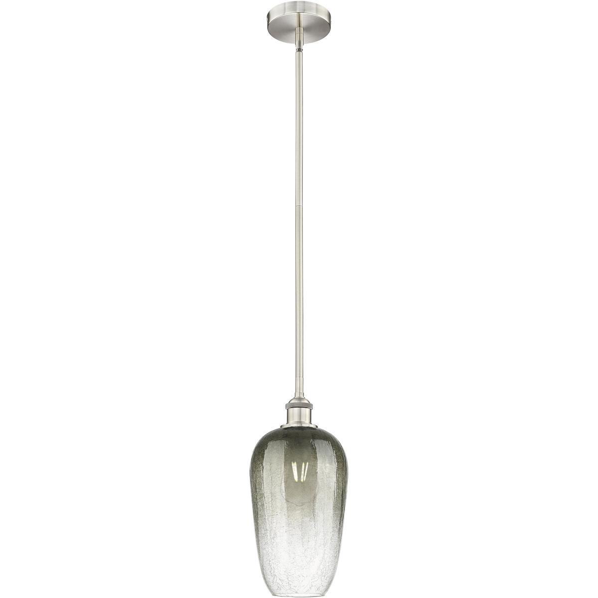Innovations Lighting 616-1S-SN-G484-7SL Edison Brookhaven Flute 1 Light 7 inch Brushed Satin Nickel Mini Pendant Ceiling Light in Slate Glass