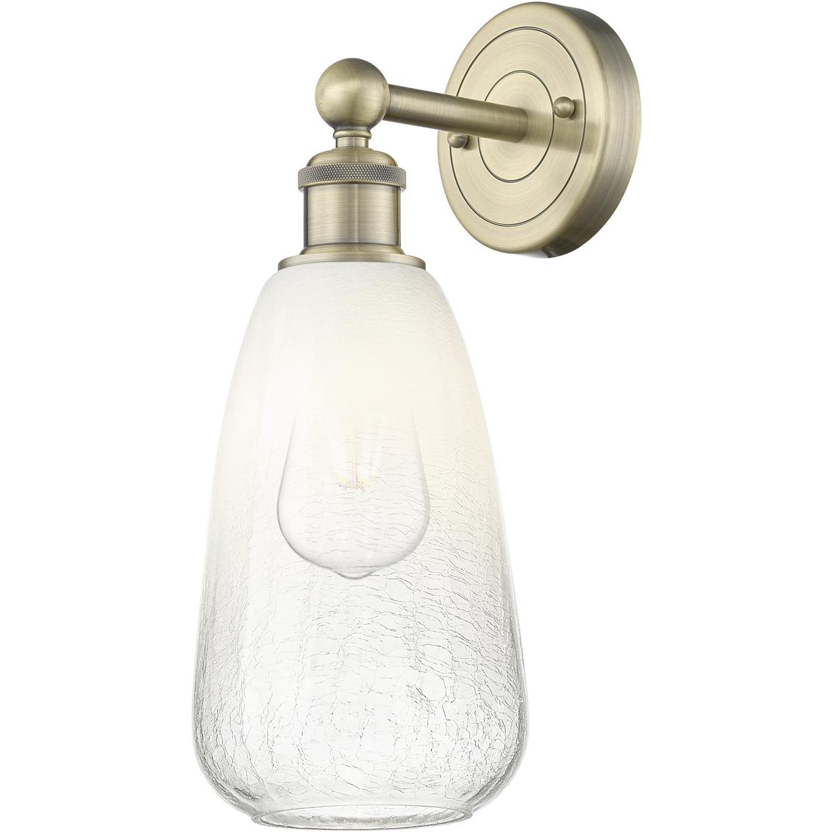 Innovations Lighting 616-1W-AB-G480-6OP Edison Brookhaven Almond Armed Sconce Wall Light in Antique Brass, Opal Glass
