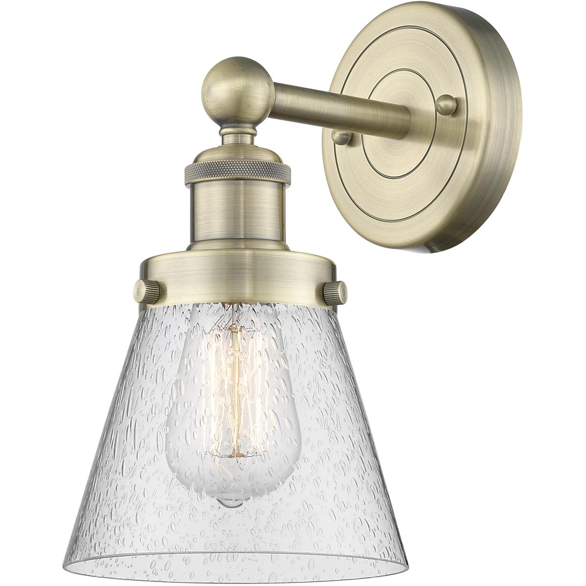 Innovations Lighting 616-1W-AB-G64 Cone Sconce Wall Light in Antique Brass, Seedy