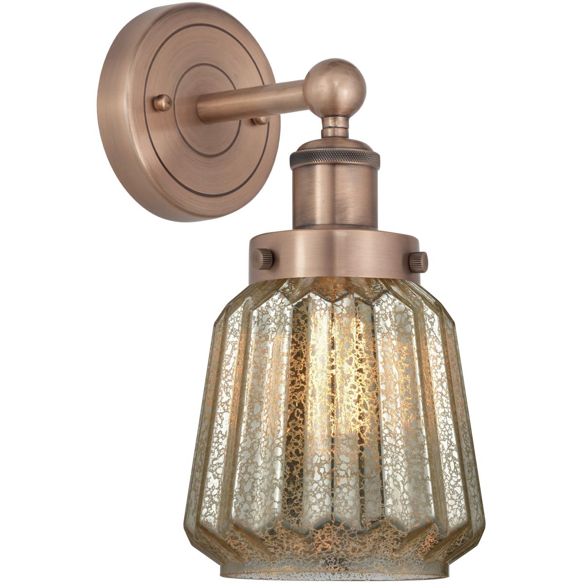 Innovations Lighting 616-1W-AC-G146 Chatham Sconce Wall Light in Antique Copper, Mercury
