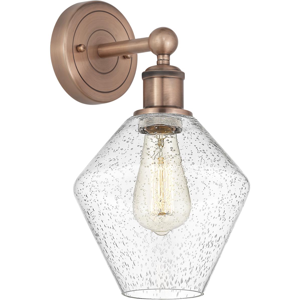 Innovations Lighting 616-1W-AC-G654-8 Cindyrella Sconce Wall Light in Antique Copper, Seedy