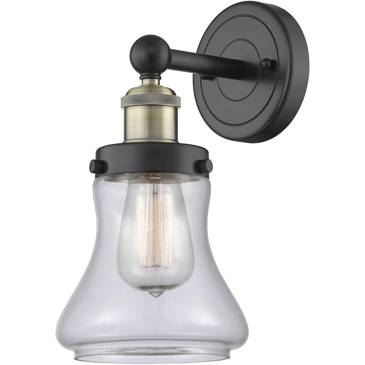 Innovations Lighting 616-1W-BAB-G192 Bellmont Sconce Wall Light in Black Antique Brass, Clear