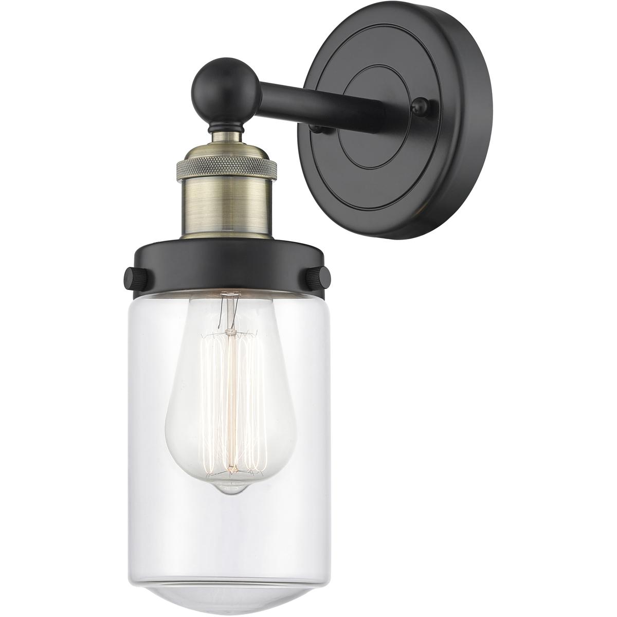 Innovations Lighting 616-1W-BAB-G312 Dover Sconce Wall Light in Black Antique Brass, Clear