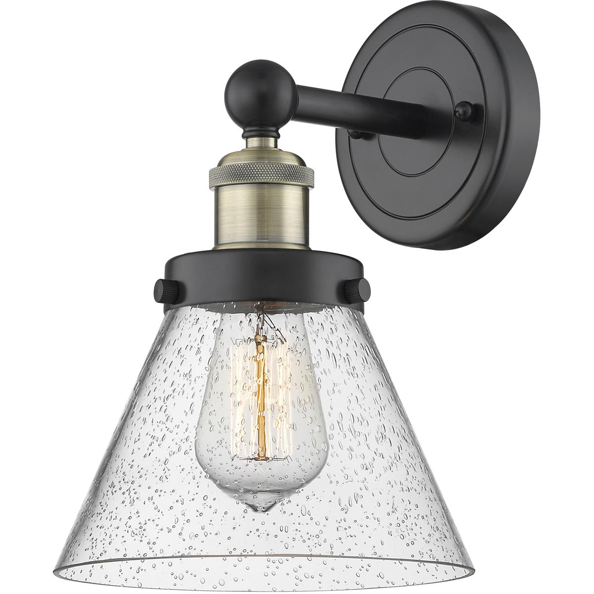 Innovations Lighting 616-1W-BAB-G44 Cone Sconce Wall Light in Black Antique Brass, Seedy