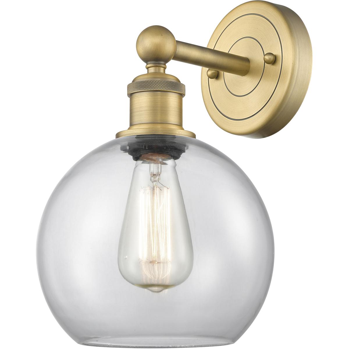 Innovations Lighting 616-1W-BB-G122-8 Athens Sconce Wall Light in Brushed Brass, Clear