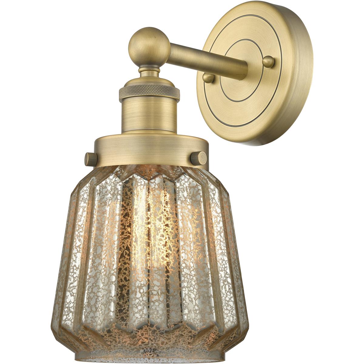 Innovations Lighting 616-1W-BB-G146 Chatham Sconce Wall Light in Brushed Brass, Mercury