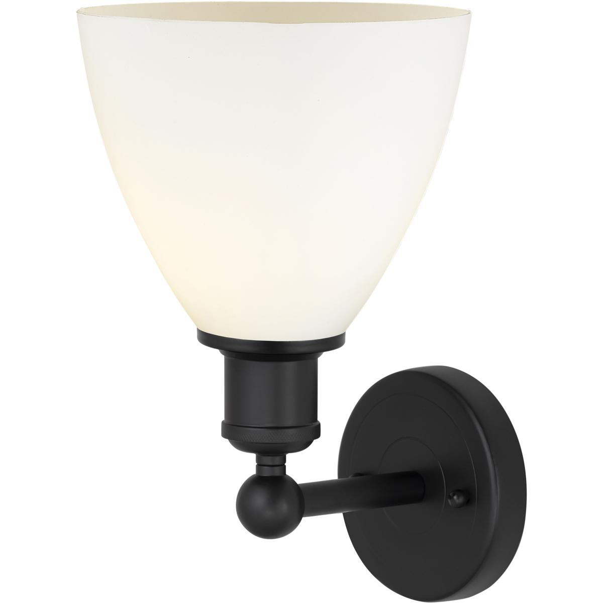 Innovations Lighting 616-1W-BK-GBD-751 Edison Bristol Glass 1 Light 8 inch Matte Black Sconce Wall Light in Matte White Glass