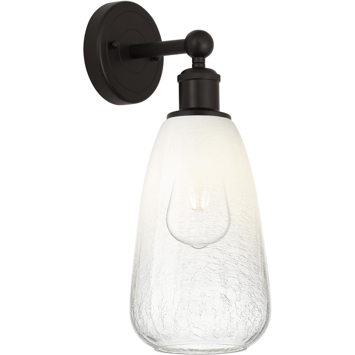 Innovations Lighting 616-1W-OB-G480-6OP Edison Brookhaven Almond Armed Sconce Wall Light in Oil Rubbed Bronze, Opal Glass