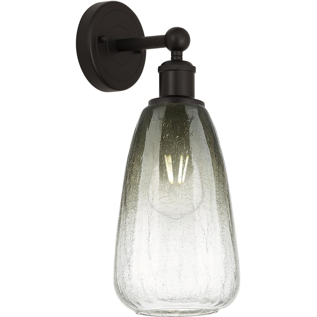 Innovations Lighting 616-1W-OB-G480-6SL Edison Brookhaven Almond Armed Sconce Wall Light in Oil Rubbed Bronze, Slate Glass
