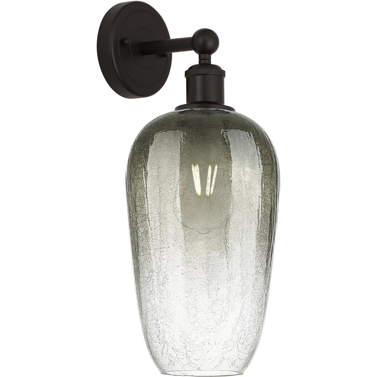 Innovations Lighting 616-1W-OB-G484-7SL Edison Brookhaven Flute Armed Sconce Wall Light in Oil Rubbed Bronze, Slate Glass