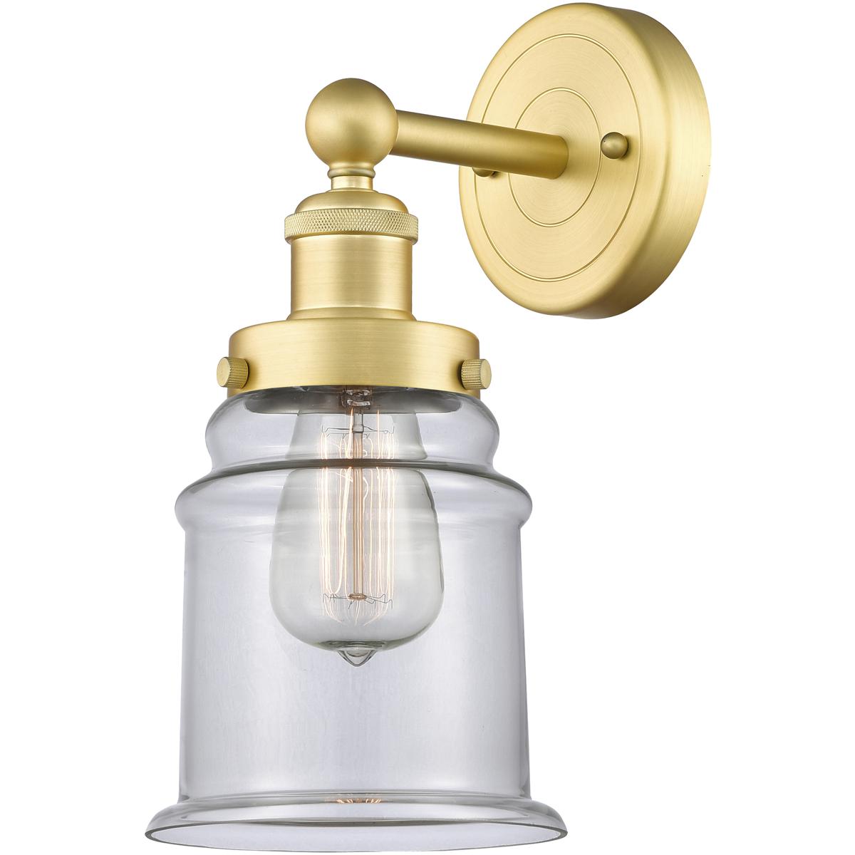 Innovations Lighting 616-1W-SG-G182 Canton 1 Light 6 inch Satin Gold Sconce Wall Light in Clear Glass