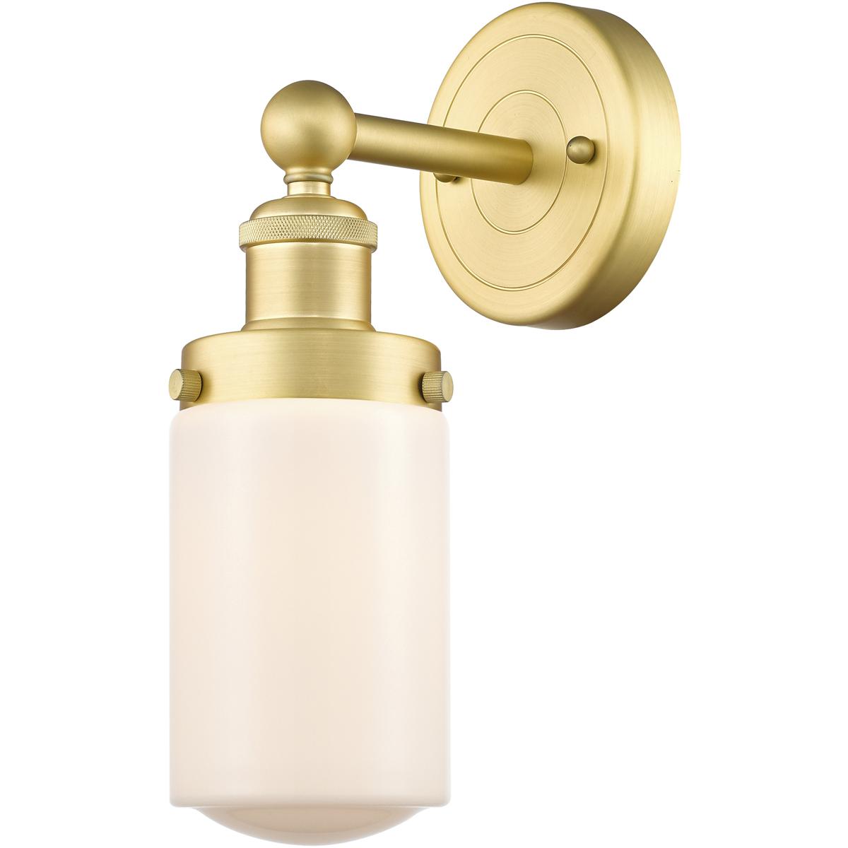 Innovations Lighting 616-1W-SG-G311 Dover 1 Light 6.5 inch Satin Gold Sconce Wall Light in Matte White Glass