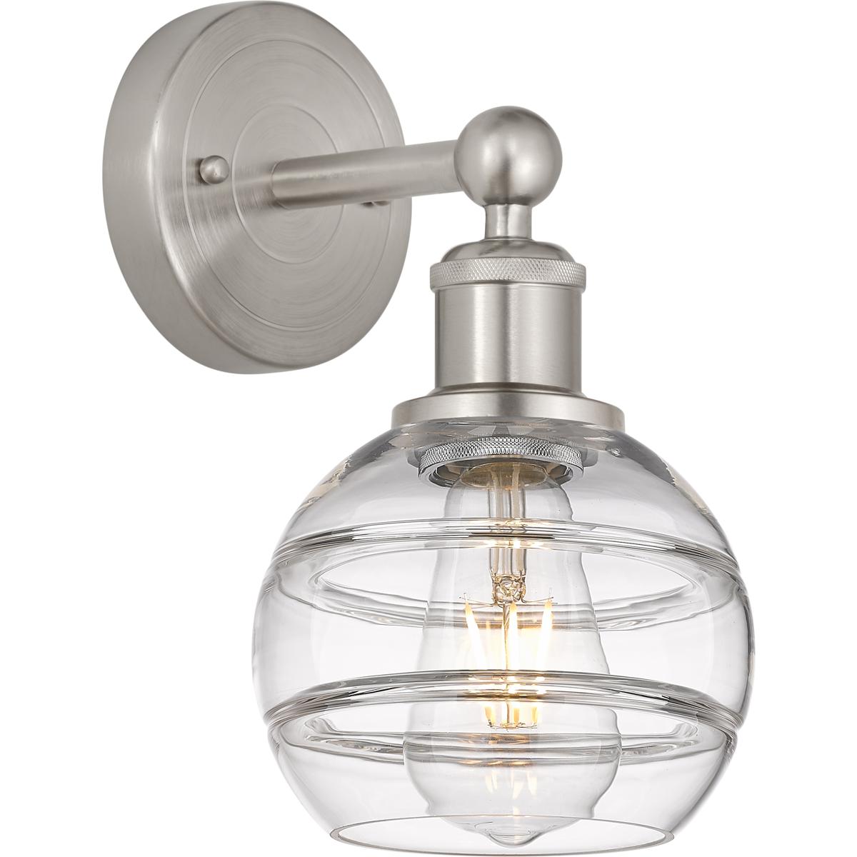 Innovations Lighting 616-1W-SN-G556-6CL Edison Rochester 1 Light 5.88 inch Brushed Satin Nickel Sconce Wall Light