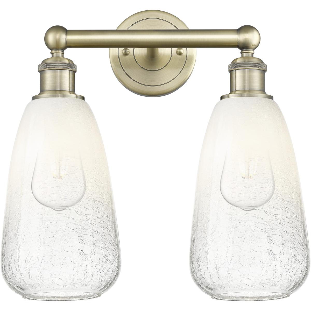 Innovations Lighting 616-2W-AB-G480-6OP Edison Brookhaven Almond 2 Light 15 inch Antique Brass Bath Vanity Light Wall Light in Opal Glass