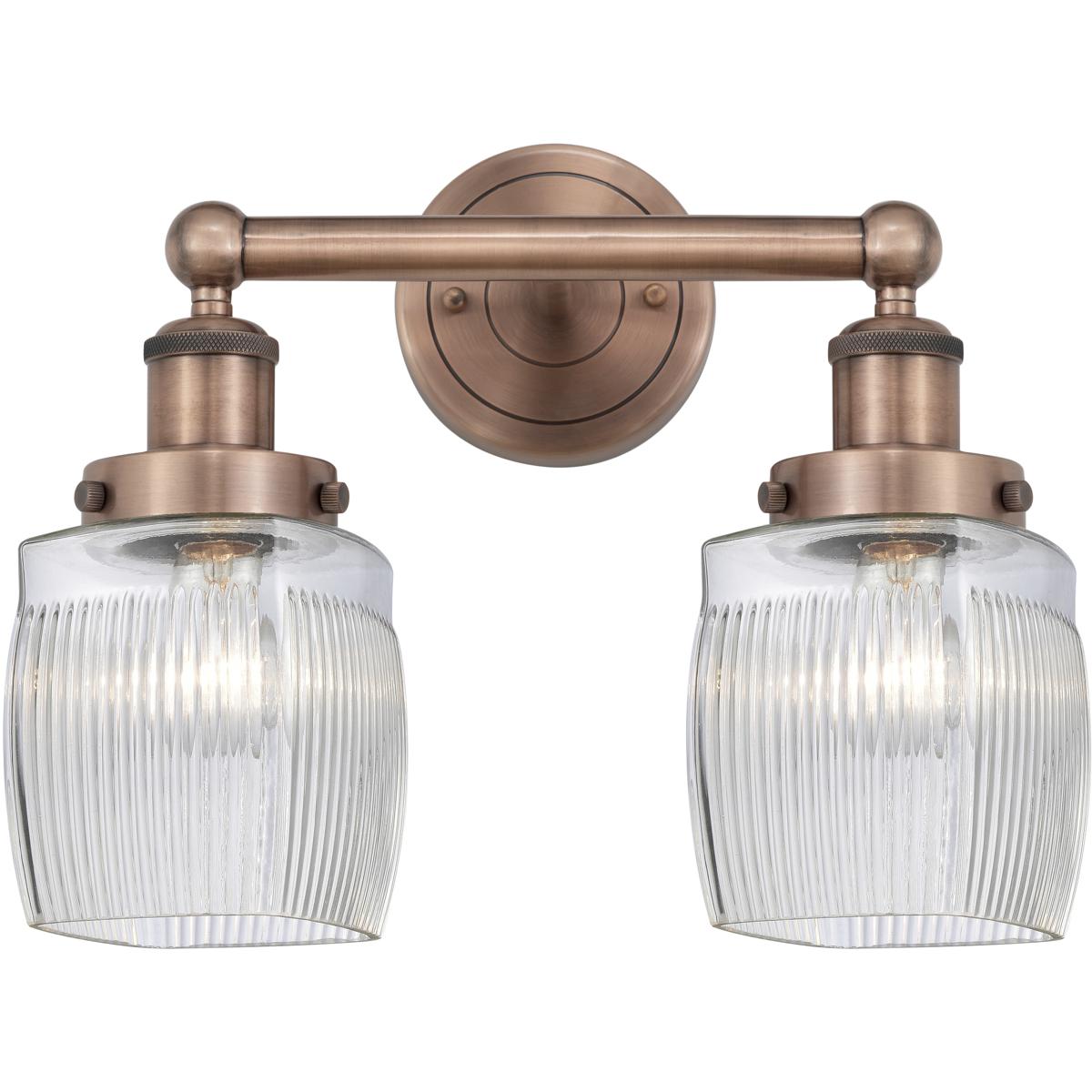 Innovations Lighting 616-2W-AC-G302 Colton 2 Light 15 inch Antique Copper Bath Vanity Light Wall Light