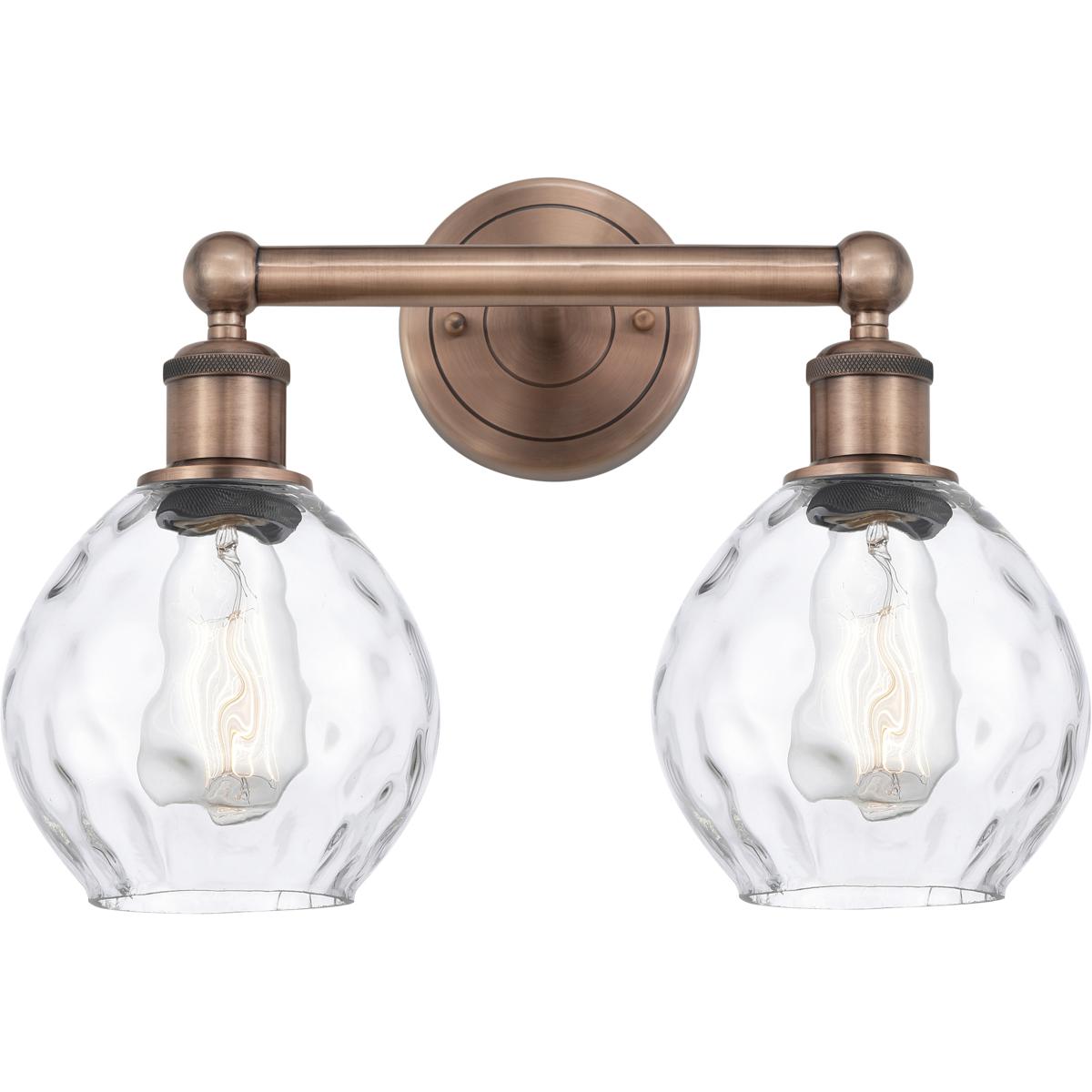 Innovations Lighting 616-2W-AC-G362 Waverly 2 Light 15 inch Antique Copper Bath Vanity Light Wall Light