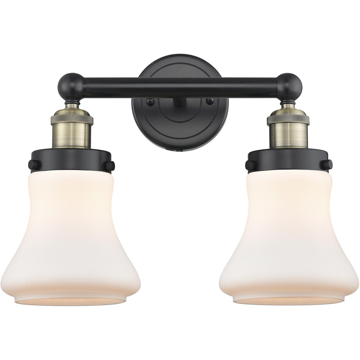 Innovations Lighting 616-2W-BAB-G191 Bellmont 2 Light 15.5 inch Black Antique Brass Bath Vanity Light Wall Light in Matte White