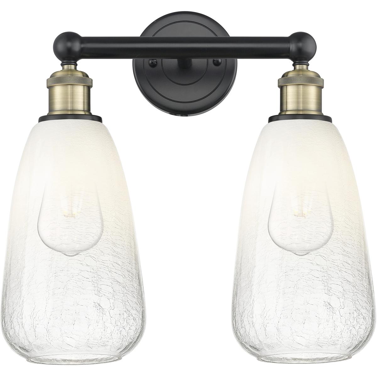Innovations Lighting 616-2W-BAB-G480-6OP Edison Brookhaven Almond 2 Light 15 inch Black Antique Brass Bath Vanity Light Wall Light in Opal Glass