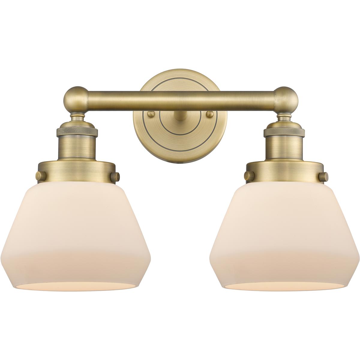 Innovations Lighting 616-2W-BB-G171 Fulton 2 Light 15.5 inch Brushed Brass Bath Vanity Light Wall Light in Matte White