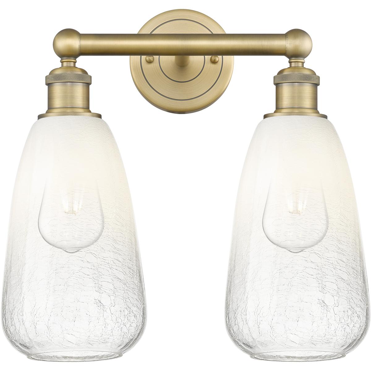 Innovations Lighting 616-2W-BB-G480-6OP Edison Brookhaven Almond 2 Light 15 inch Brushed Brass Bath Vanity Light Wall Light in Opal Glass