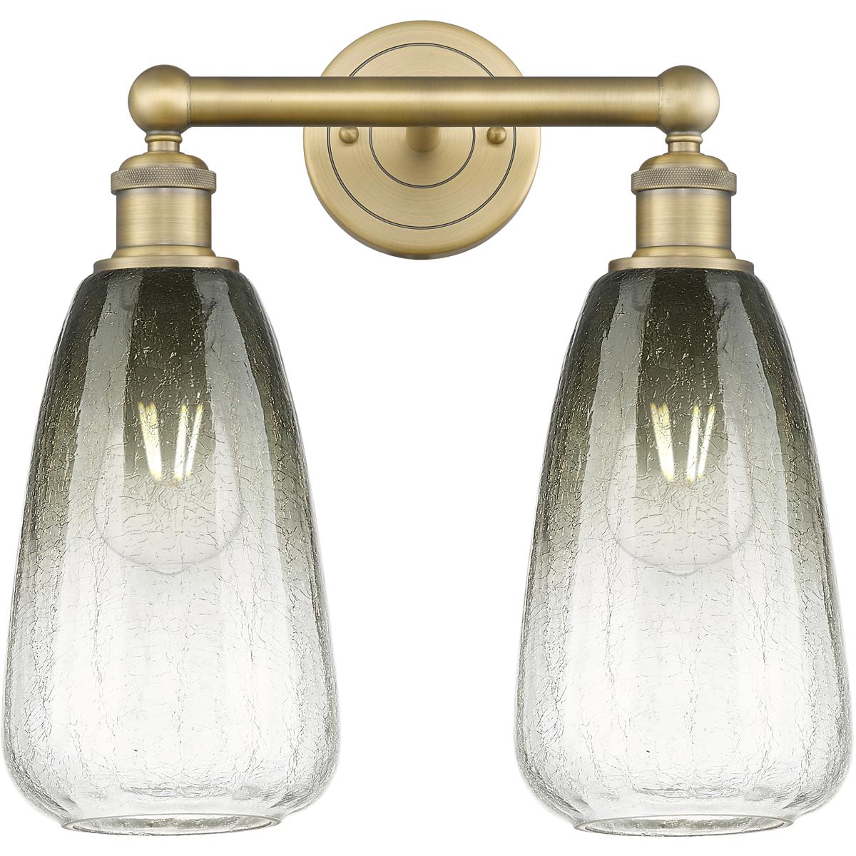 Innovations Lighting 616-2W-BB-G480-6SL Edison Brookhaven Almond 2 Light 15 inch Brushed Brass Bath Vanity Light Wall Light in Slate Glass