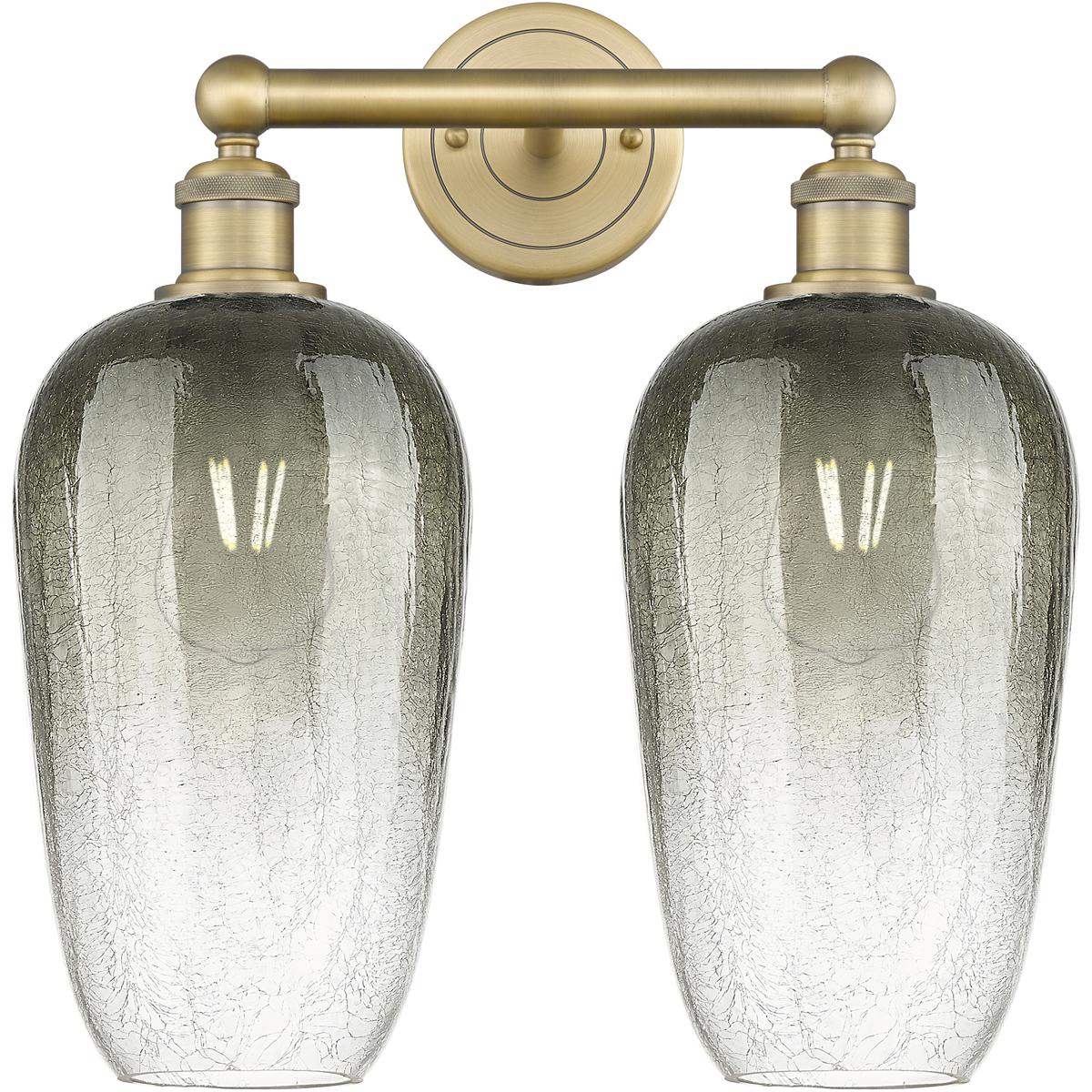 Innovations Lighting 616-2W-BB-G484-7SL Edison Brookhaven Flute 2 Light 16 inch Brushed Brass Bath Vanity Light Wall Light in Slate Glass