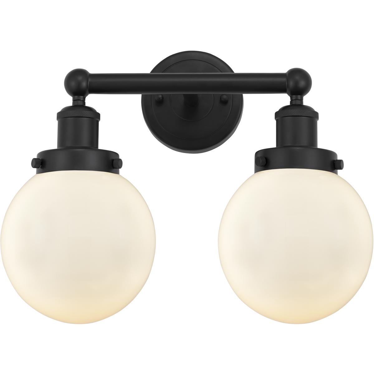 Innovations Lighting Bruno Marashlian Beacon 15 Inch 2 Light Bath Vanity Light Beacon - 616-2W-BK-G201-6 - Transitional