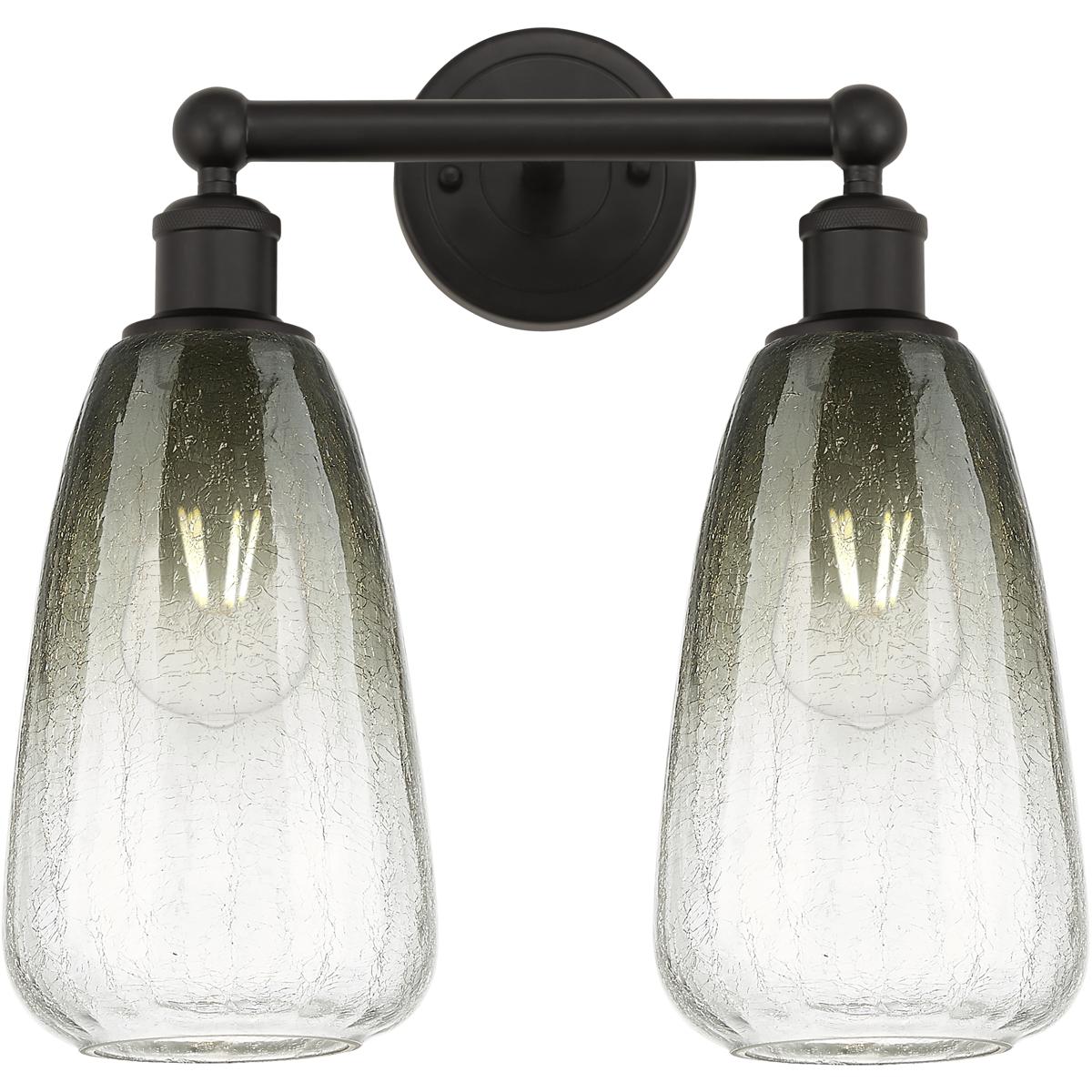 Innovations Lighting 616-2W-OB-G480-6SL Edison Brookhaven Almond 2 Light 15 inch Oil Rubbed Bronze Bath Vanity Light Wall Light in Slate Glass