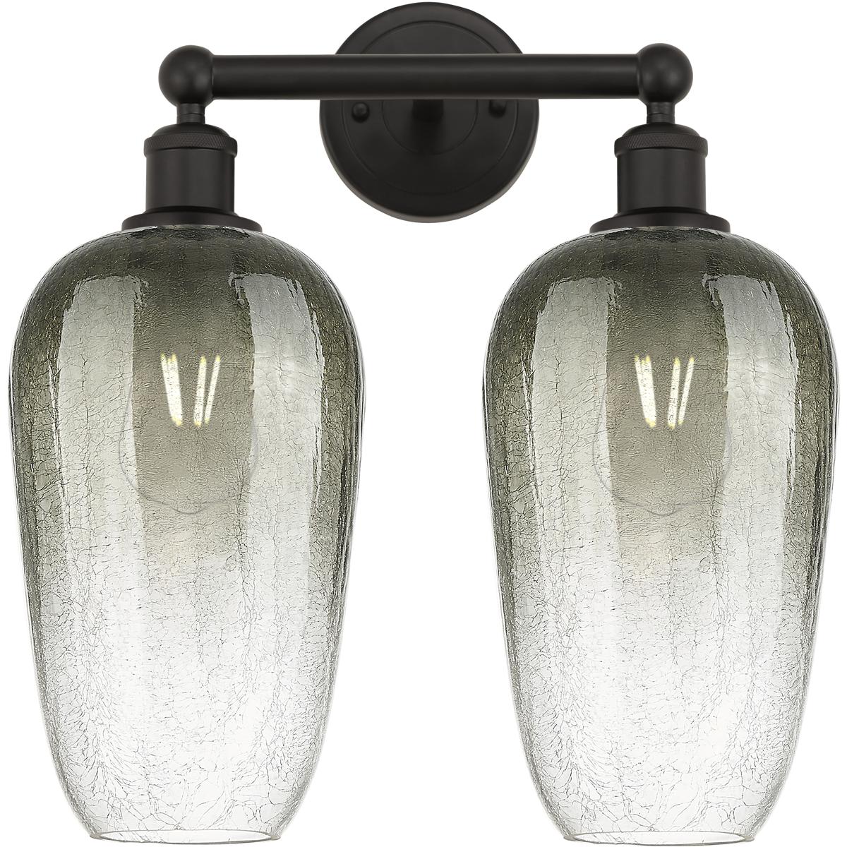 Innovations Lighting 616-2W-OB-G484-7SL Edison Brookhaven Flute 2 Light 16 inch Oil Rubbed Bronze Bath Vanity Light Wall Light in Slate Glass