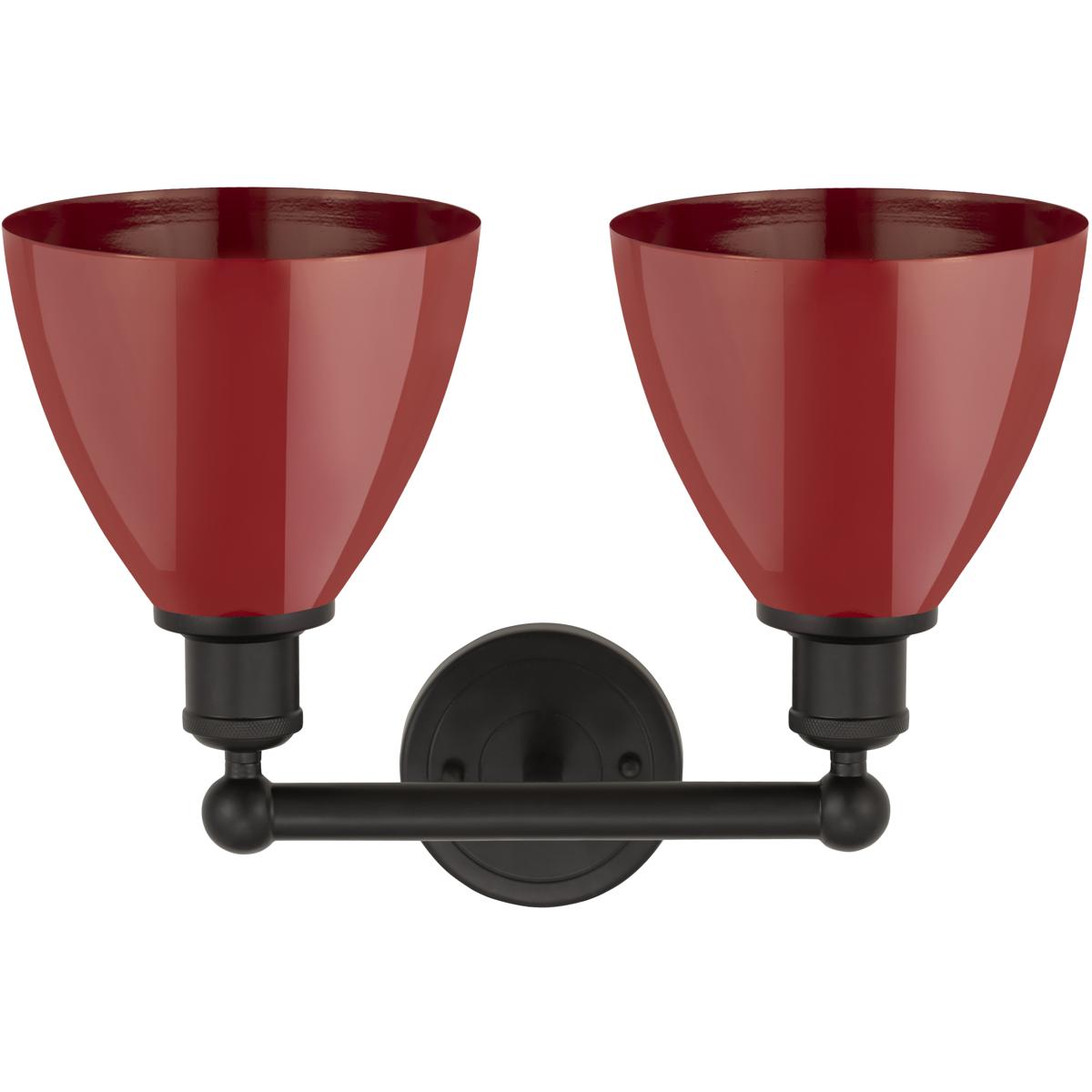 Innovations Lighting 616-2W-OB-MBD-75-RD Edison Plymouth Dome 2 Light 17 inch Oil Rubbed Bronze Bath Vanity Light Wall Light in Red