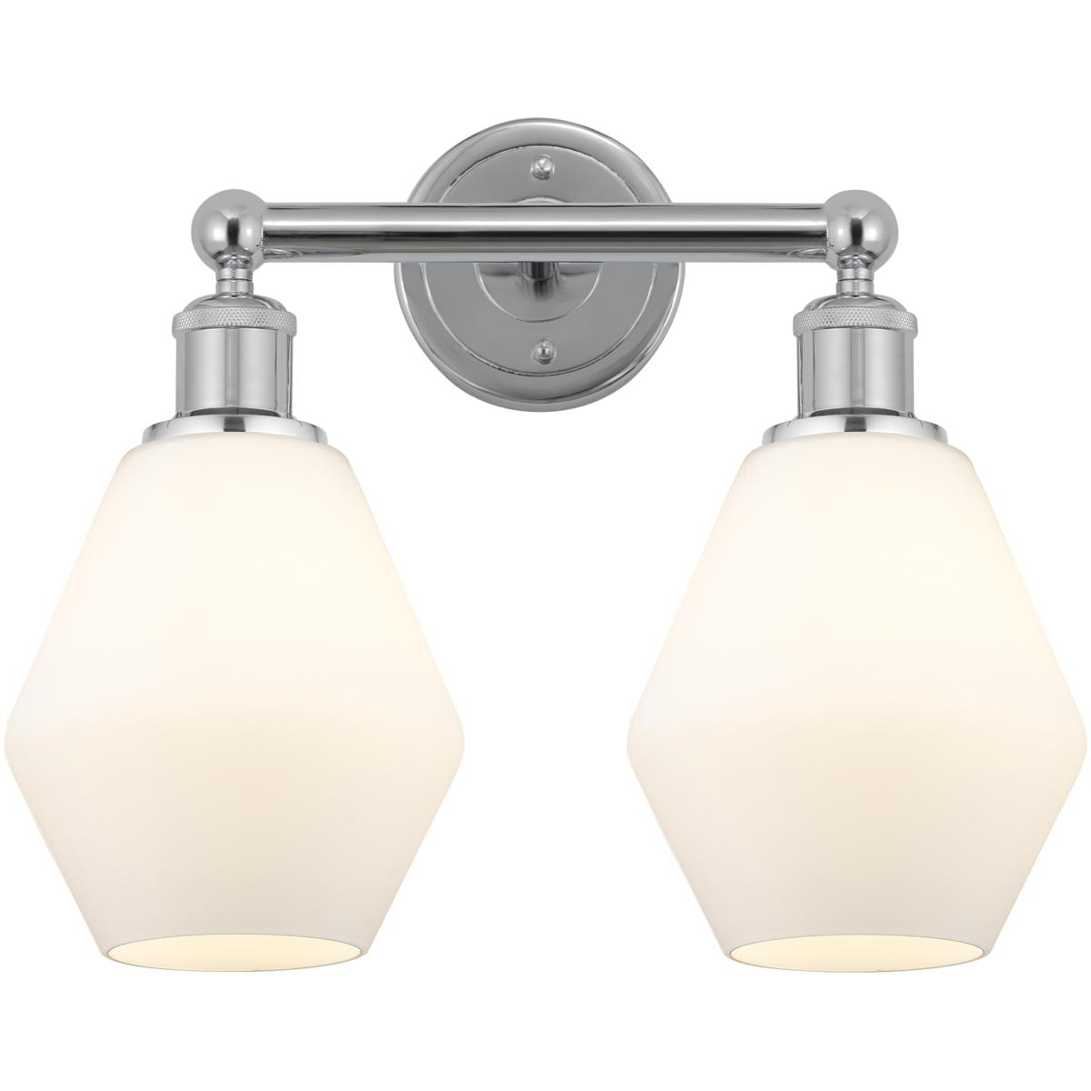 Innovations Lighting 616-2W-PC-G651-6 Edison Cindyrella 2 Light 15 inch Polished Chrome Bath Vanity Light Wall Light in Matte White Glass