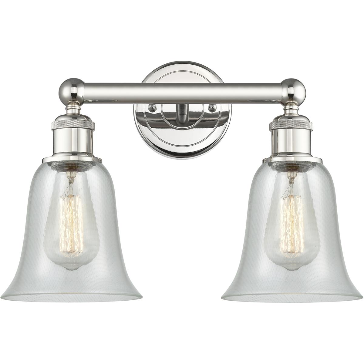 Innovations Lighting 616-2W-PN-G2812 Hanover 2 Light 15.25 inch Polished Nickel Bath Vanity Light Wall Light in Fishnet