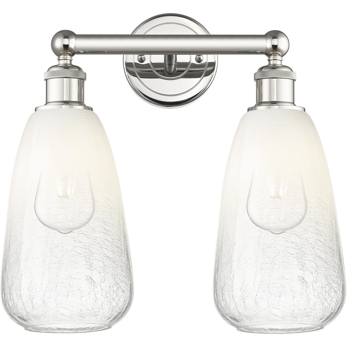 Innovations Lighting 616-2W-PN-G480-6OP Edison Brookhaven Almond 2 Light 15 inch Polished Nickel Bath Vanity Light Wall Light in Opal Glass