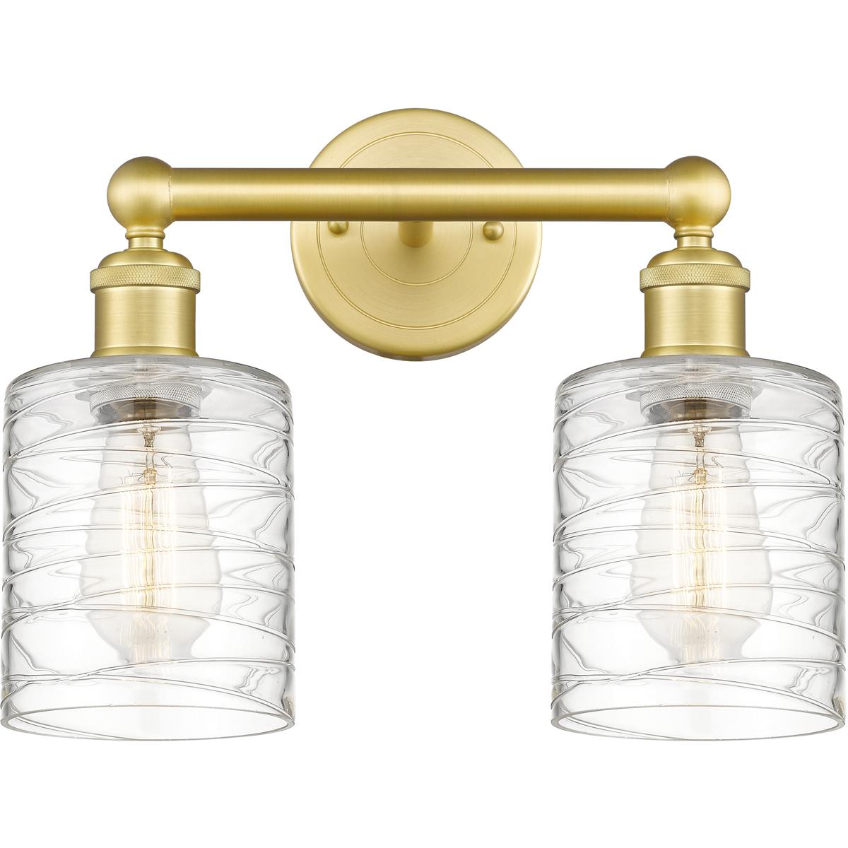 Innovations Lighting 616-2W-SG-G1113 Cobbleskill 2 Light 14 inch Satin Gold Bath Vanity Light Wall Light in Deco Swirl