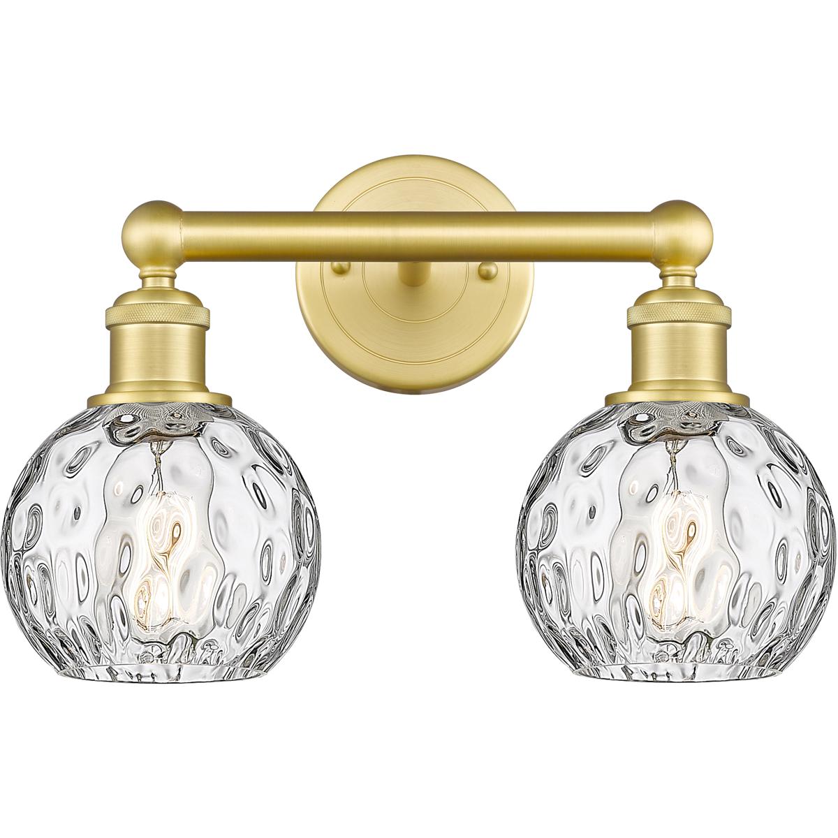 Innovations Lighting Athens Water Glass 15 Inch 2 Light Bath Vanity Light Athens Water Glass - 616-2W-SG-G1215-6 - Industrial
