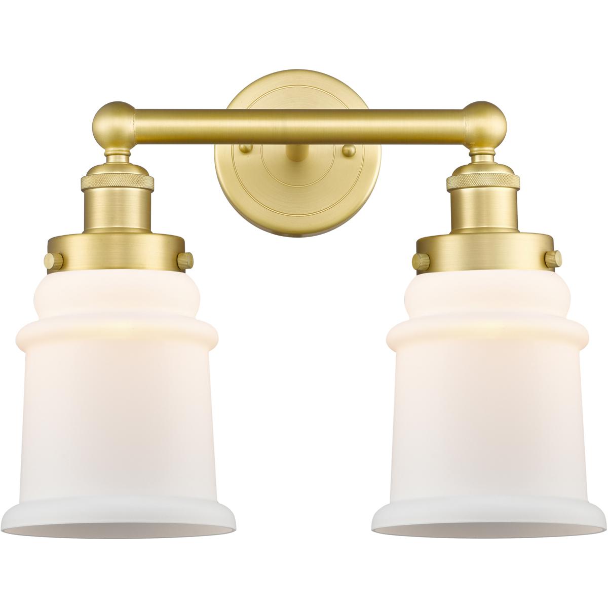 Innovations Lighting 616-2W-SG-G181 Canton 2 Light 15 inch Satin Gold Bath Vanity Light Wall Light in Matte White