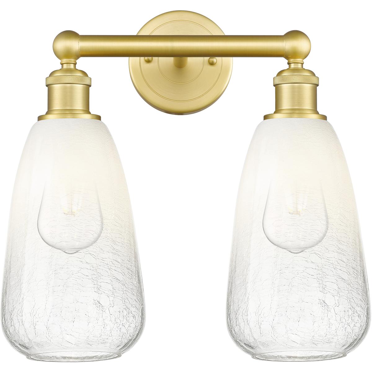 Innovations Lighting 616-2W-SG-G480-6OP Edison Brookhaven Almond 2 Light 15 inch Satin Gold Bath Vanity Light Wall Light in Opal Glass