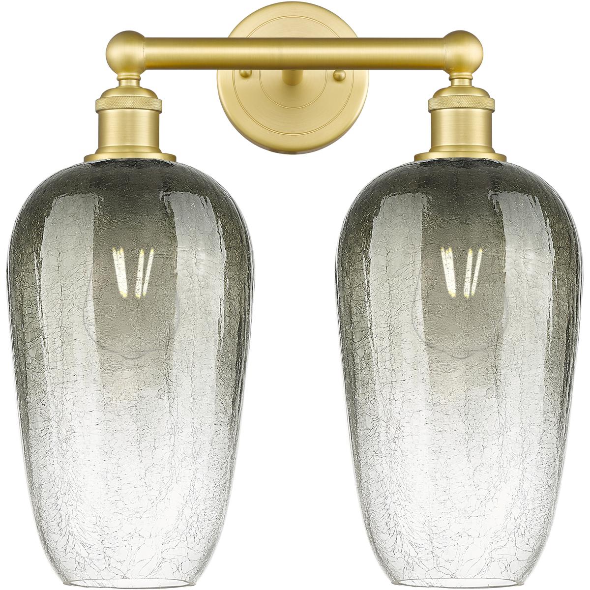 Innovations Lighting 616-2W-SG-G484-7SL Edison Brookhaven Flute 2 Light 16 inch Satin Gold Bath Vanity Light Wall Light in Slate Glass