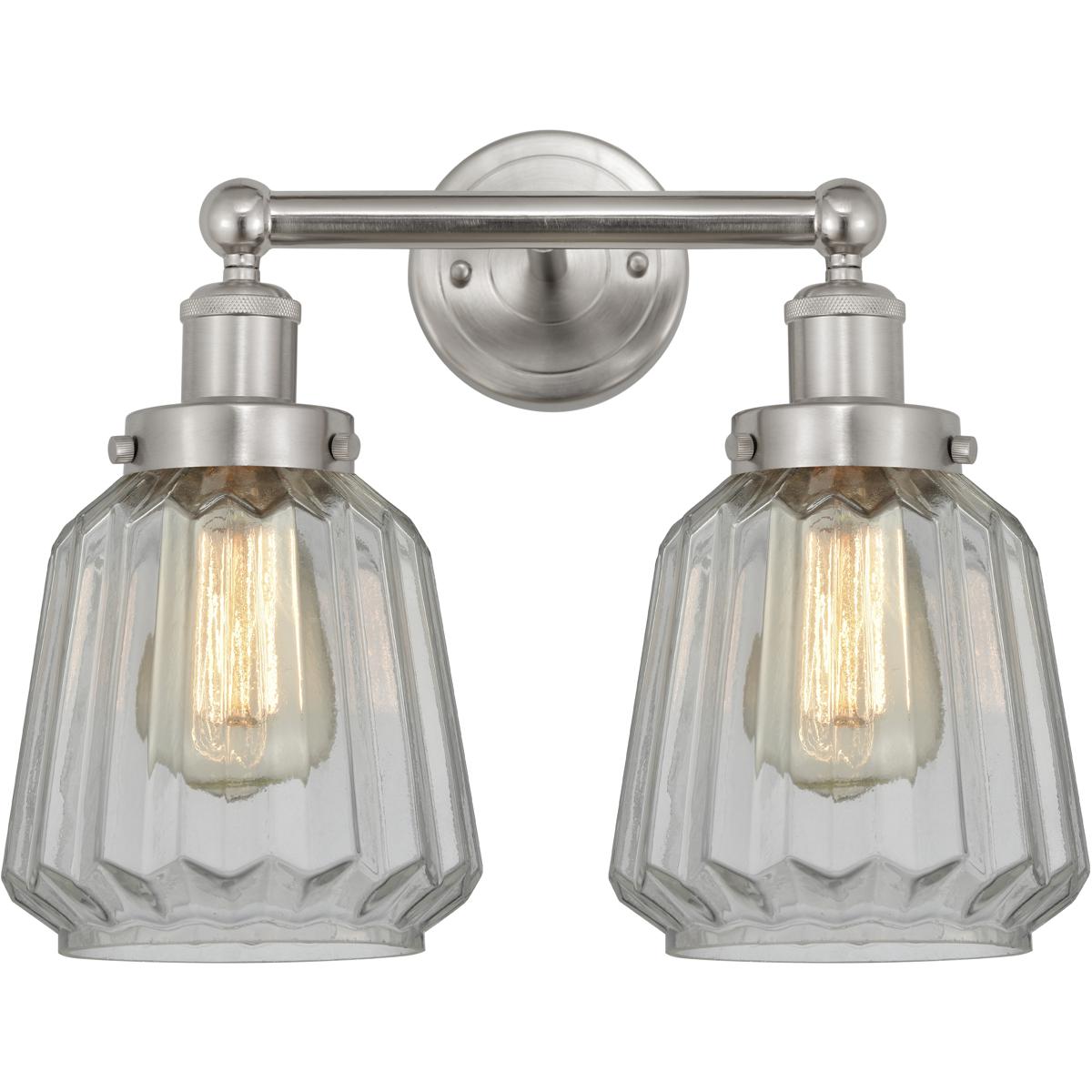 Innovations Lighting Bruno Marashlian Chatham 15 Inch 2 Light Bath Vanity Light Chatham - 616-2W-SN-G142 - Industrial
