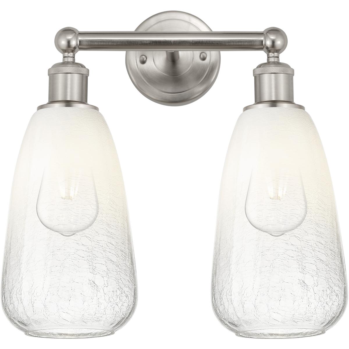 Innovations Lighting 616-2W-SN-G480-6OP Edison Brookhaven Almond 2 Light 15 inch Brushed Satin Nickel Bath Vanity Light Wall Light in Opal Glass