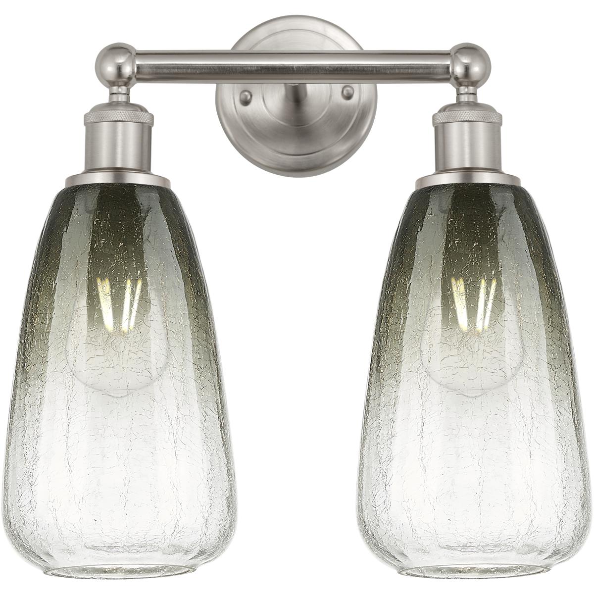 Innovations Lighting 616-2W-SN-G480-6SL Edison Brookhaven Almond 2 Light 15 inch Brushed Satin Nickel Bath Vanity Light Wall Light in Slate Glass