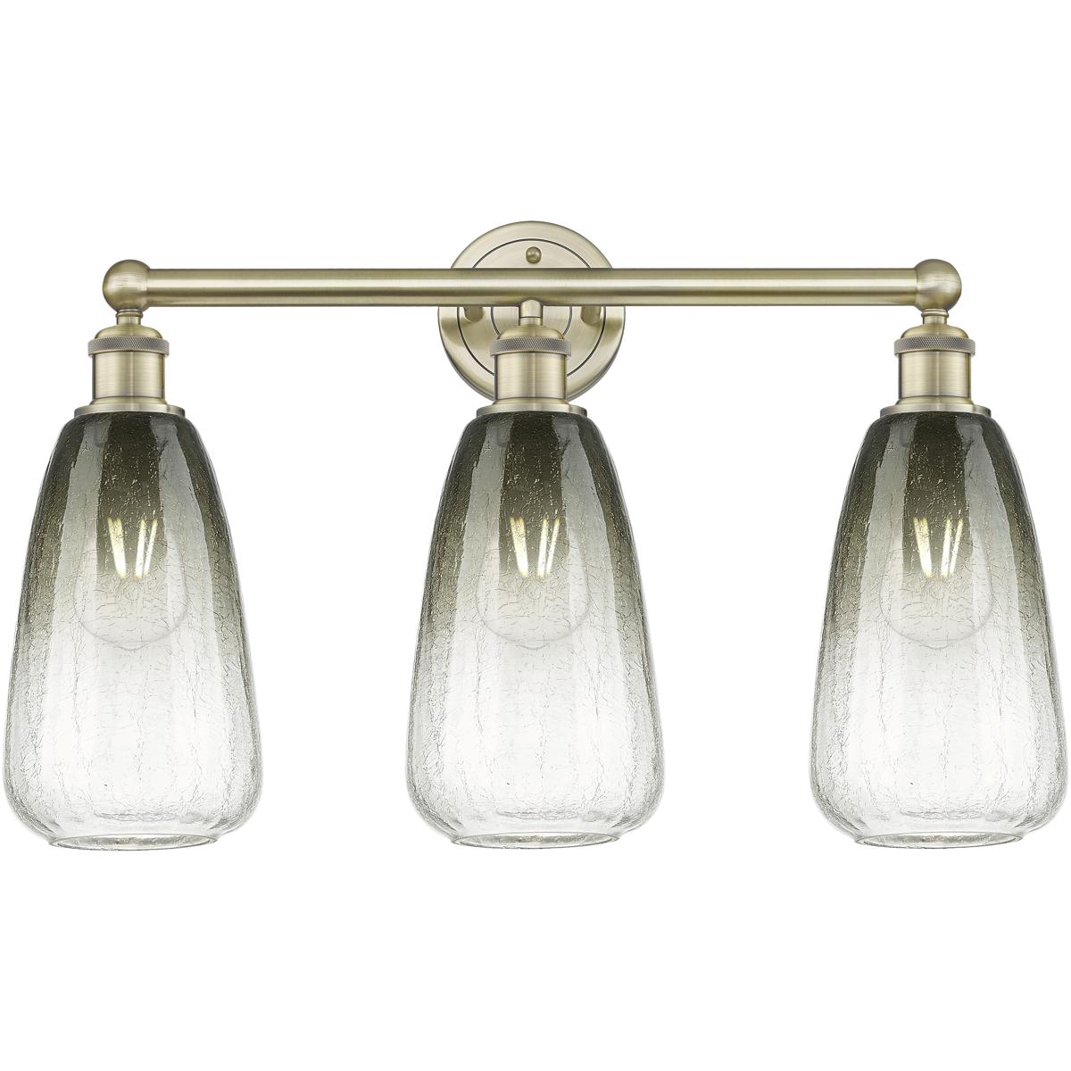 Innovations Lighting 616-3W-AB-G480-6SL Edison Brookhaven Almond 3 Light 24 inch Antique Brass Bath Vanity Light Wall Light in Slate Glass