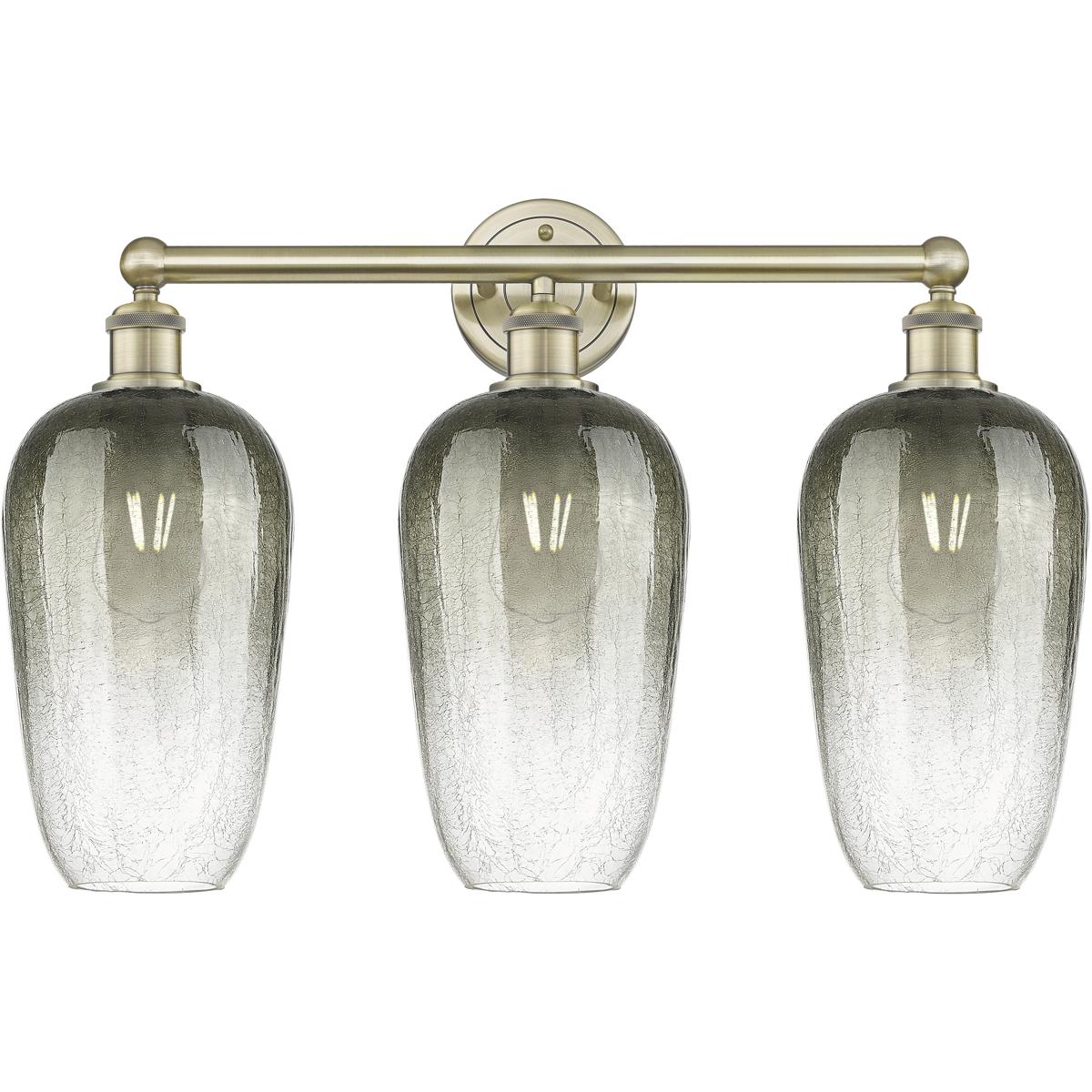 Innovations Lighting 616-3W-AB-G484-7SL Edison Brookhaven Flute 3 Light 25 inch Antique Brass Bath Vanity Light Wall Light in Slate Glass